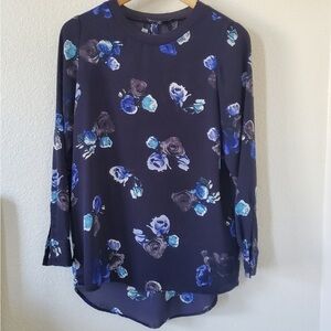 Thakoon for Target Navy Blue Floral Blouse/Tunic